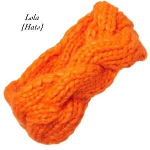 Lola {Hats} Challah Orange Alpaca Wiol Blend Twisted Soft Knit Headband